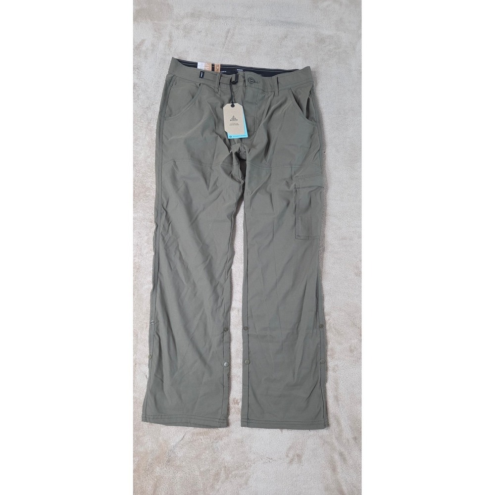 PrAna Stretch Zion Pant II Men's 31" Size 33(34) Green Relaxed Fit Cargo NEW